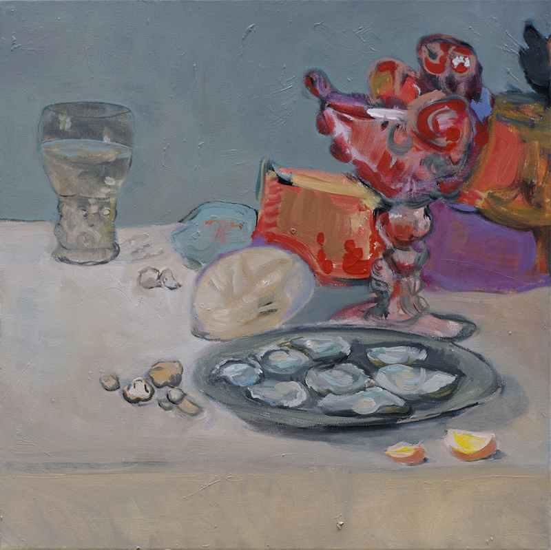 Nature morte aux huîtres - 50x50 - huile sur toile